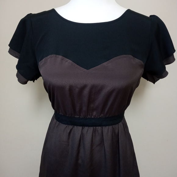 Mossimo Brown Black Tie Back Fit & Flare Dress - Picture 3 of 11